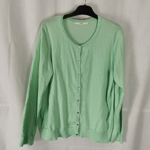 Ladies Cardigan Size 18 George Green Thin Knit Lightweight Casual