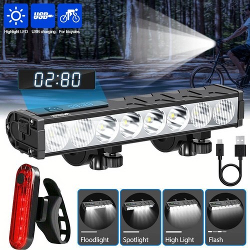 40000LM 5x LED MTB Mountain Bicycle Bike Front Lights Headlight Battery - Picture 21 of 25