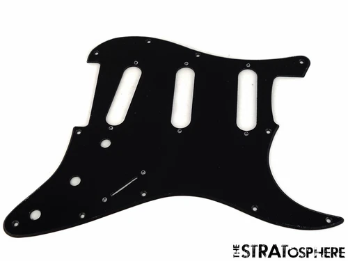 *NEW Black Stratocaster PICKGUARD for Fender Strat 11 Hole 1 Ply
