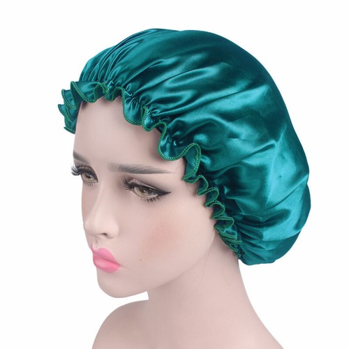 Satin Night Sleep Cap Hair Care Bonnet Head Cover Band Elastic Hat Adjust - Picture 14 of 44