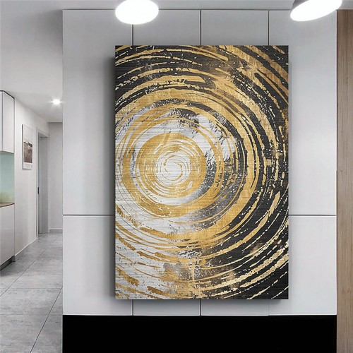 Golden FluidArt Abstrakt Wandbild XL Canvas Leinwand Poster Acrylglas Wohnzimmer - Bild 11 von 15