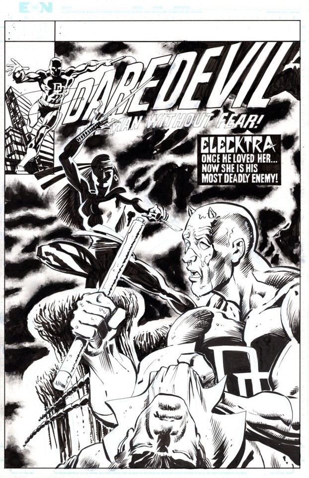 RECREATION Daredevil #168 Miller Janson ORIGINAL COMIC ART 11x17  - GARY SHIPMAN Comic Art