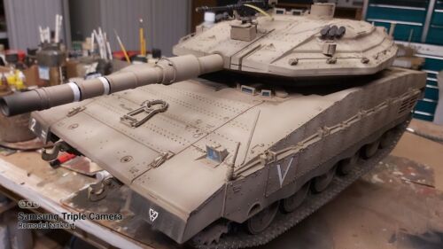 heng long 1/16 Merkava rc model tank custom airbrush camo 7.0 - Picture 19 of 20