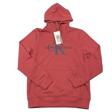 NWT Calvin Klein Jeans Size S Pastel Red Hoodie Sweatshirt Retail Price 80