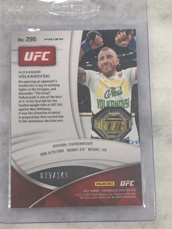 (#/149) 2021 Panini Chronicles UFC Red Alexander Volkanovski Card No. 95 - Image 3 of 4