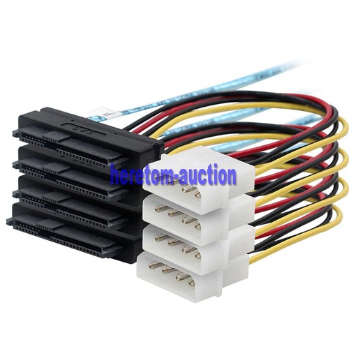 2M SFF-8644 to 4X SFF-8482 Mini SAS Internal HD w/IDE Power Cable AU Stock - Picture 6 of 21