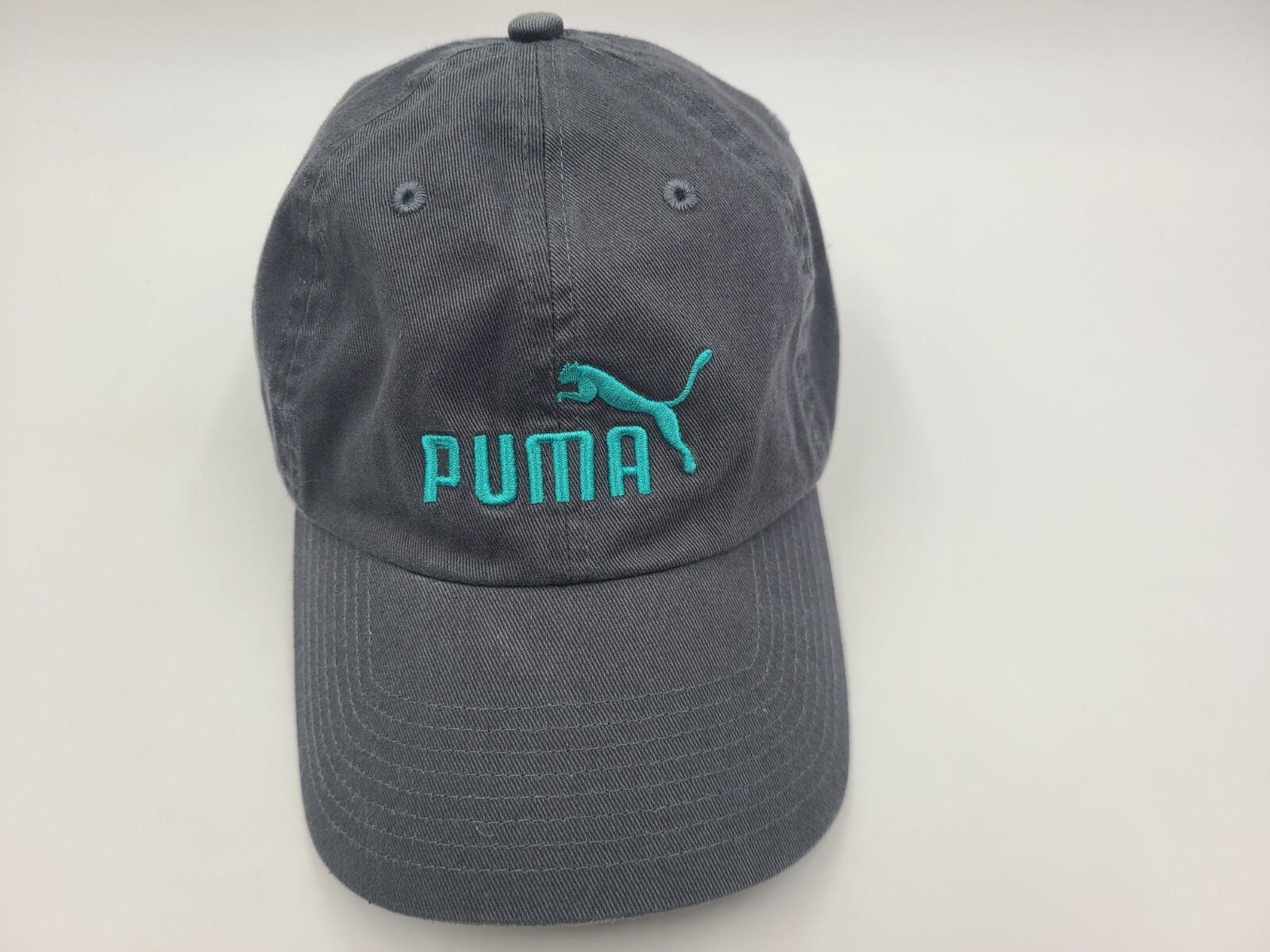 Stylish Gray Blue Puma Strapback Adjustable Hat for Women Golf Tennis Mom
