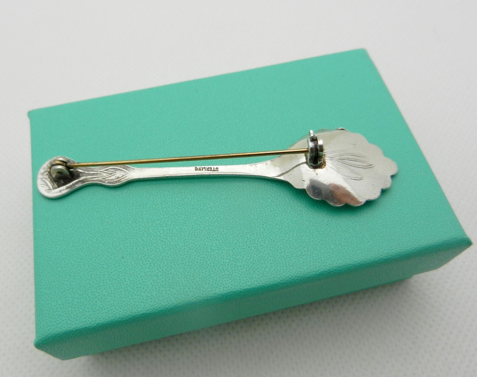 Vintage Solid Sterling Silver  Spoon Brooch Pin - image 5