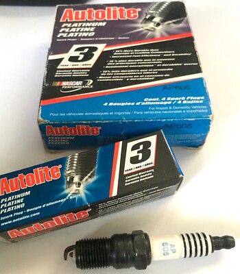 Autolite AP606 Platinum Spark Plugs NASCAR box of 4  NOS - (New old Stock)