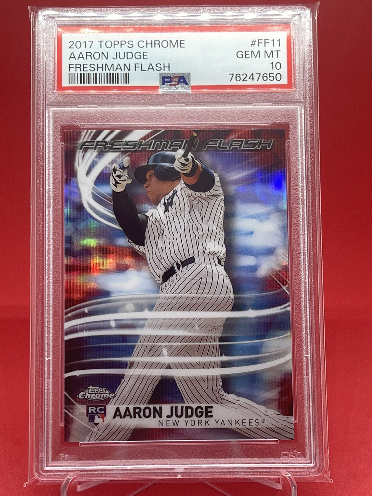 2017 TOPPS CHROME #FF11 AARON JUDGE FRESHMAN FLASH ROOKIE RC GEM MINT PSA 10