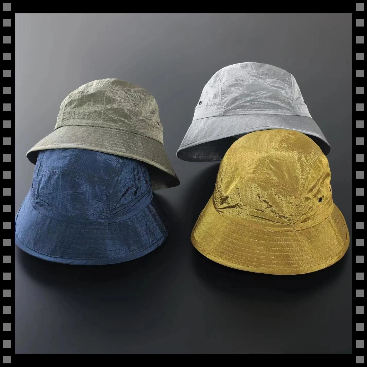 SuperMe NYLON MÉTAL chapeau de seau homme femmes adultes festival soleil plage casquette d'été