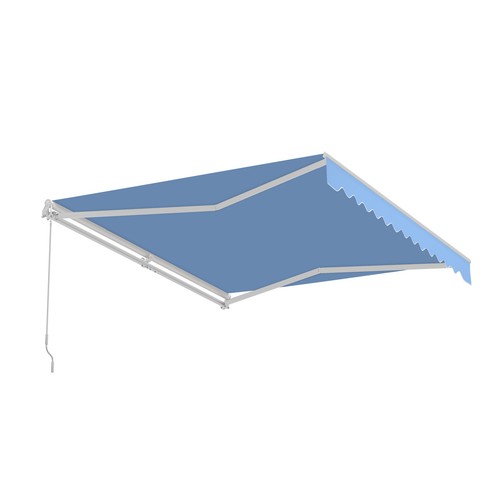ALEKO Manual Retractable Home Patio 10 x 8 feet Awning Sky Blue Canopy Sunshade - Bild 4 von 12