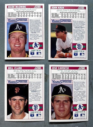 1988 SCORE YOUNG SUPERSTARS SERIES I COMPLETE SET (NM/M) in CLEAR LUCITE CASE * - Picture 3 of 4
