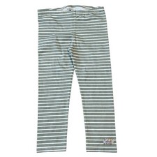 Naartjie Kids Girls Vintage Gray  White Stripe Capri Pants 10 NWT