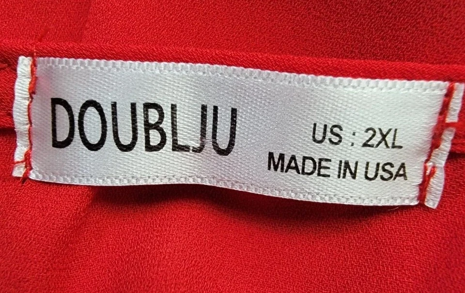 Doublju Womens Shirt Top Blouse Size 2XL XXL 2X Red - Image 2 of 4