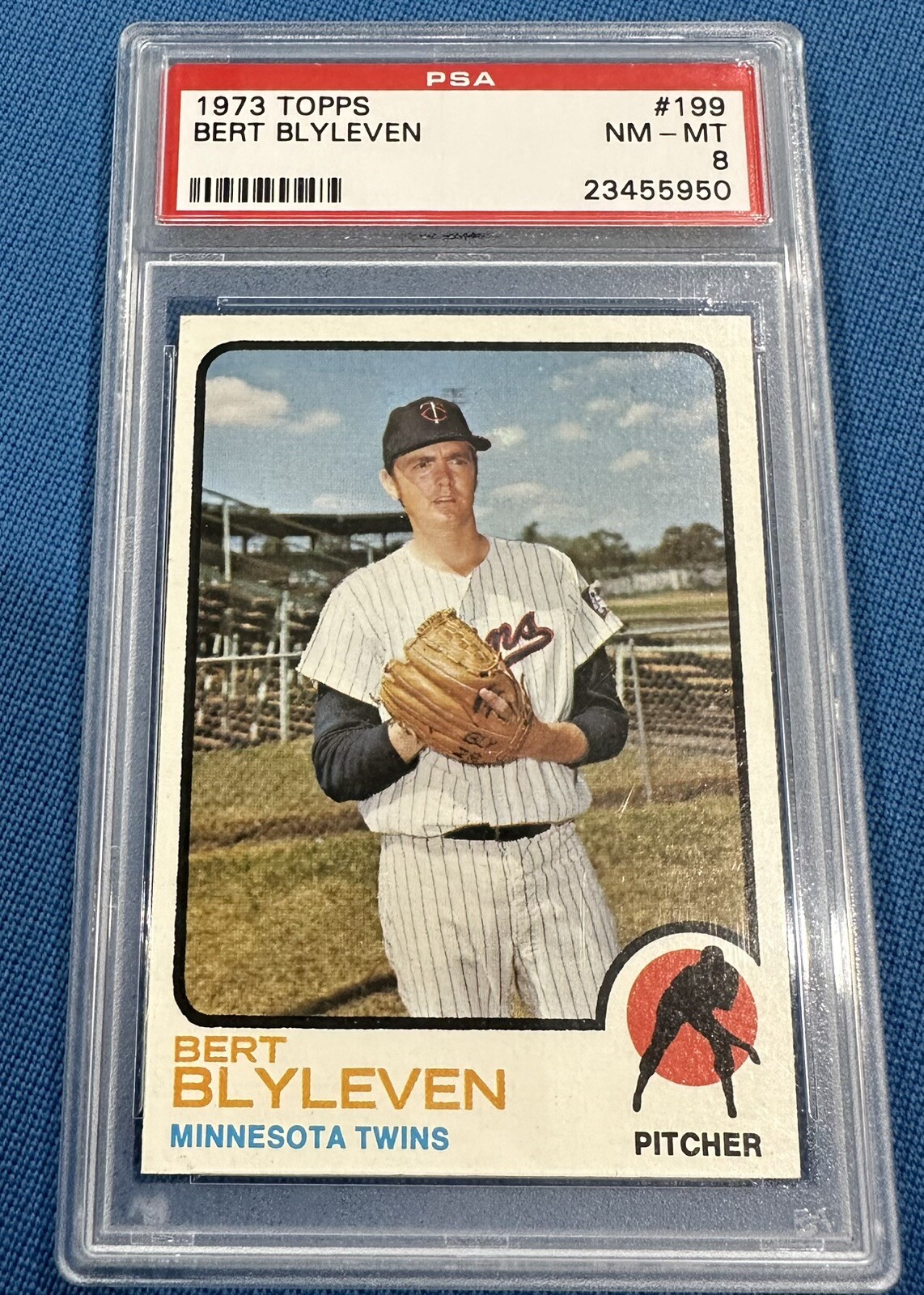 1973 TOPPS #199 BERT BLYLEVEN TWINS HOF PSA 8