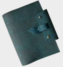 A5  loose leaf Write notes Notebook sketchbook Diary Notepad leather blue Q347