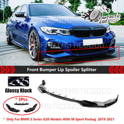 Glossy BLK For BMW 3 Series G20 M Sport 19-21 MP Style Front Bumper Lip Splitter