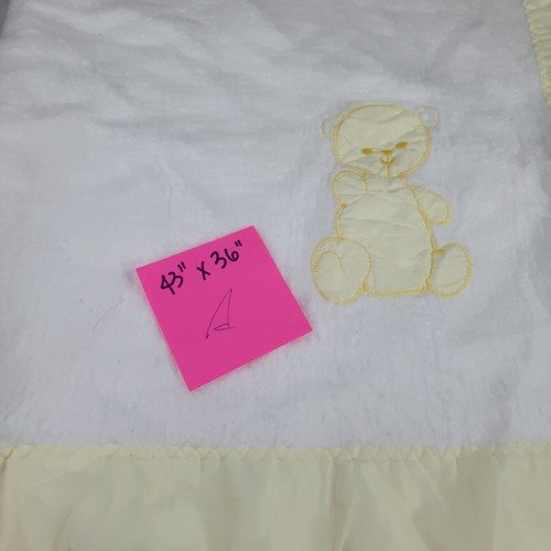 Coperta culla termica tessuto acrilico morbido Chatham 43x36 bordo raso vintage giallo - Foto 8 di 8