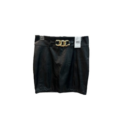 Guess Pauline PU Black Vegan Leather Mini Skirt Size Medium NWT