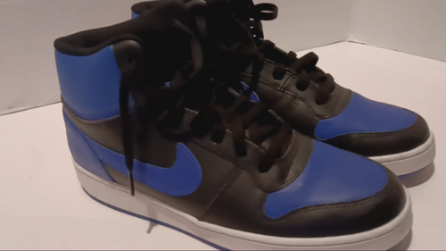 Nike Ebernon Mid AQ1773-001 Men's Black & Blue Basketball Shoes (USED) - Video 1 of 1