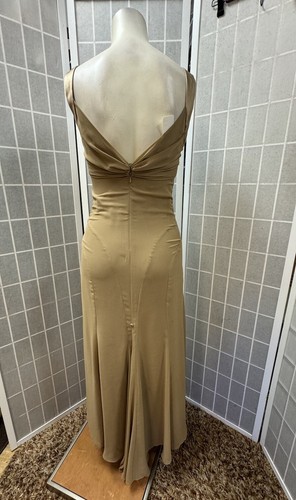 Vera Wang, Damen, Cocktail Party Kleid, beige, Gr. 2, lang, ärmellos, Reißverschluss.! - Bild 3 von 13