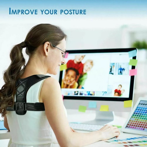 Posture Corrector Shoulder Support Belt Body Brace Belt Lumbar Adjustable Strap - Picture 18 of 20