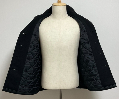 Schott Men's Pea Coat Made in USA Black in Good Condition size 16 (S) - Picture 12 of 16