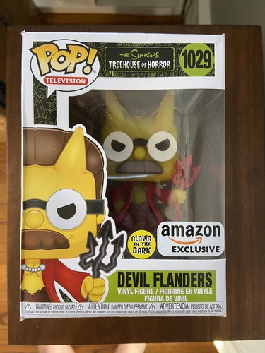 Funko Pop Amazon Exclusive Devil Flanders Glow In Dark Figure