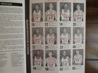 1980 East Carolina Men's Basketball Guide(17 Signed/DAVE ODOM/HERBERT  GILCHRIST)