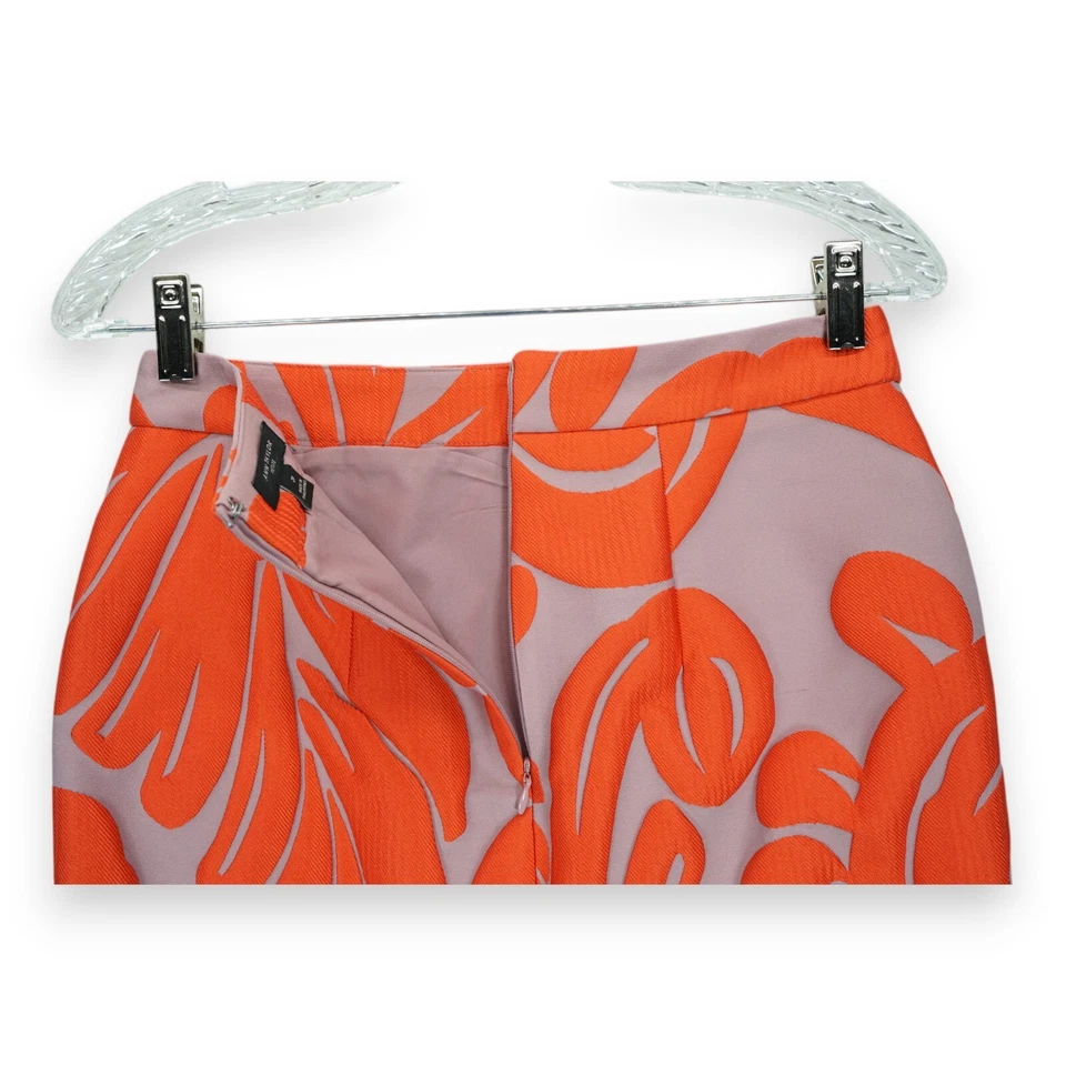Falda Ann Taylor Curvy Abanico Hoja Naranja Malva Talla 2P Pequeña Precio de venta sugerido por el fabricante $129 Foto 4 de 4