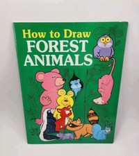Vtg New Uncolored How To Draw Forest Animals Watermill Press PB Coloring Book