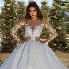 Wedding Dresses A-Line Tulle Bridal Gowns Appliques Princess Vestidos De Novia