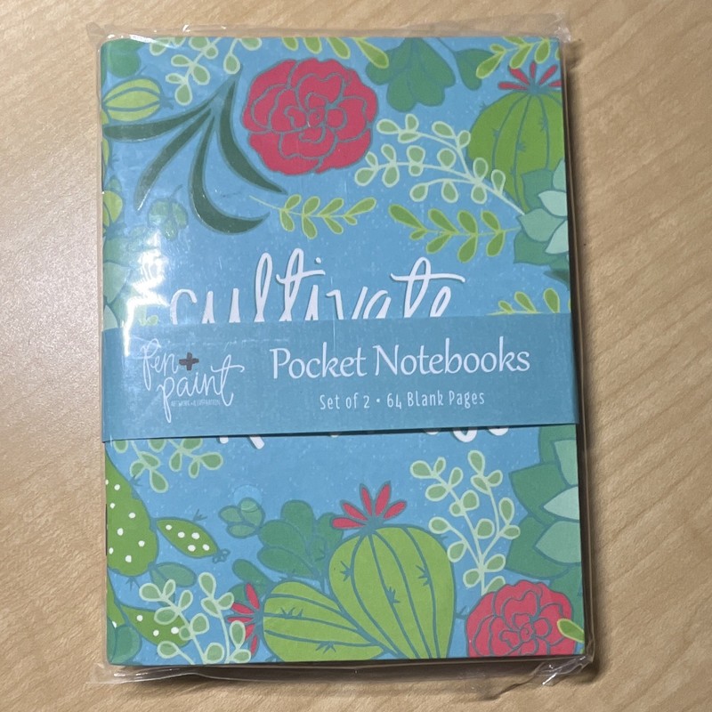 Summit Studios Pocket Notebook Set Floral & Nature Design Blue Green Red