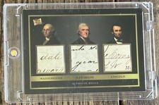 Washington, Jefferson, Lincoln, Pieces of the Past Handwritten Relic POTP 2024