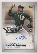 2021 Topps 70 Years of Baseball Series 2 Daulton Jefferies #70YA-DJ Auto 0x4h