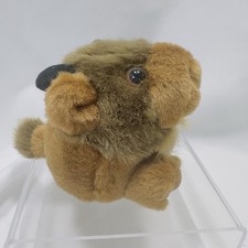 Vintage Swibco 1997 Puffkins Biff The Bull Brown Mini 4" Plush Stuffed Animal