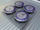 4 x Blue Mercedes Benz 75mm Alloy Wheel Centre Caps AMG A B C E S M Class Hub UK