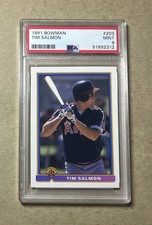 1991 Bowman Baseball Tim Salmon California Angels Rookie Card #203 PSA 9