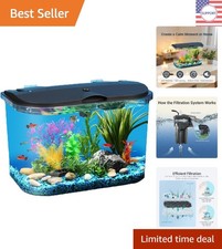Complete 5-Gallon Tropical Fish Aquarium Kit with User Instructions LED Light
