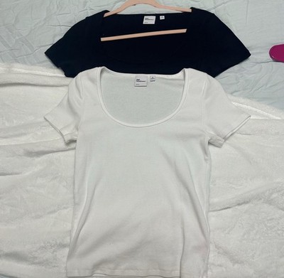 Black and White TNA Aritzia Bundle of 2 Women s Croptops