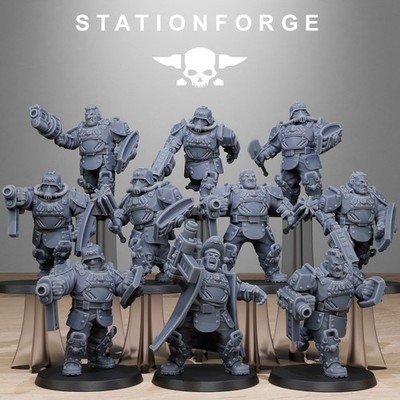 Station Forge Miniature GrimGuard Armored Mutants Sci Fi Grim Dark Wargame Proxy