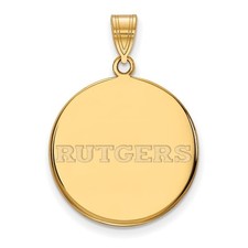 Sterling Silver Gold-plated LogoArt Rutgers University Large Disc Pendant