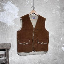 Vintage 1980s Lee Storm Rider Suede Sherpa Vest Made in USA Leather Medium
