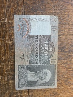 Netherlands 1946 10 Gulden Pick 53 AVF Banknote