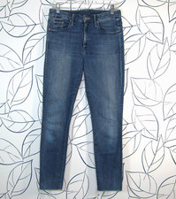 MOTHER High Waisted Looker Ankle Fray Jeans Medium Wash Blue Distressed Size 27