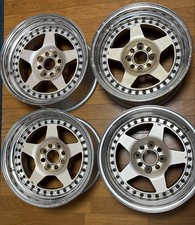 Jdm Work Meistercr01 15gold 5-spoke Wheels No Tires Jdm Work Meistercr01 15gold 5-spoke Wheels No Tires