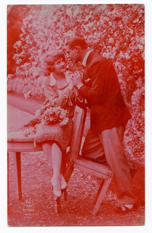 1920s Glamor Glamour FRENCH DECO BEAUTY Romance photo postcard