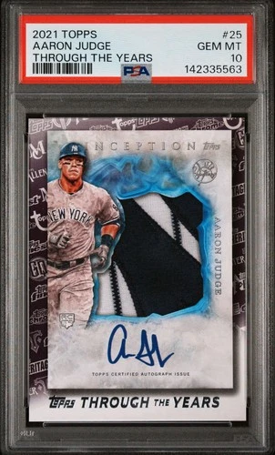 2021 TOPPS THROUGH THE YEARS #25 AARON JUDGE THROUGH THE YEARS PSA 10