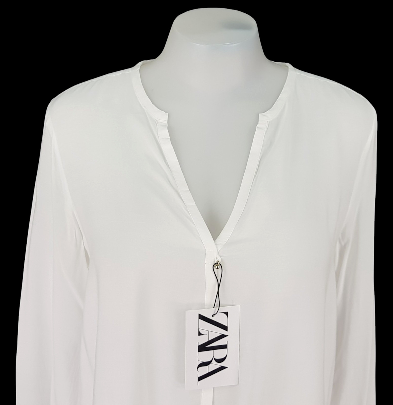 ZARA Womans Off White L/S EVENING TUNIC TOP BLOUSE Ultrasoft - S - UK10 -RRP £54 thumbnail 6